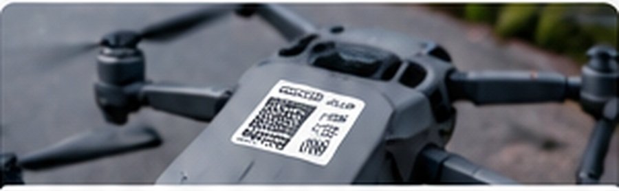 Drone with an identification label